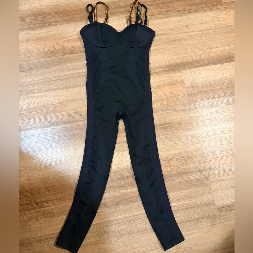 Adidas x Ivy Park Beyonce Knit Catsuit Core Bustier Black Jumpsuit Size Medium - Picture 4 of 16
